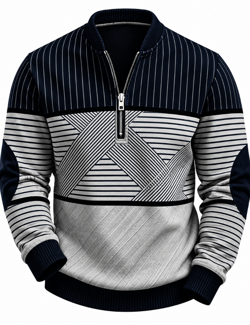 Vanellio | Raffinato maglione da uomo con mezza zip