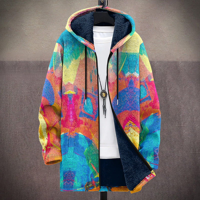 Simone | Cardigan con cappuccio artistico